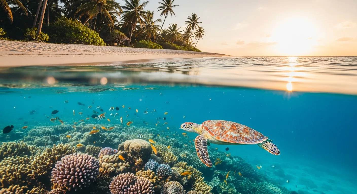 Vibrant coral reef at Two Mile Reef in Bazaruto Archipelago