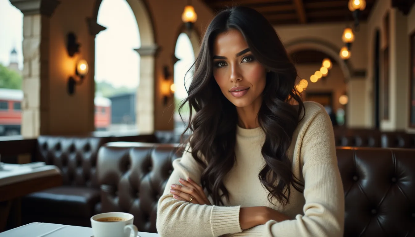 Kaira at breakfast inside the restored Ottoman-era train station at The Chedi Hegra