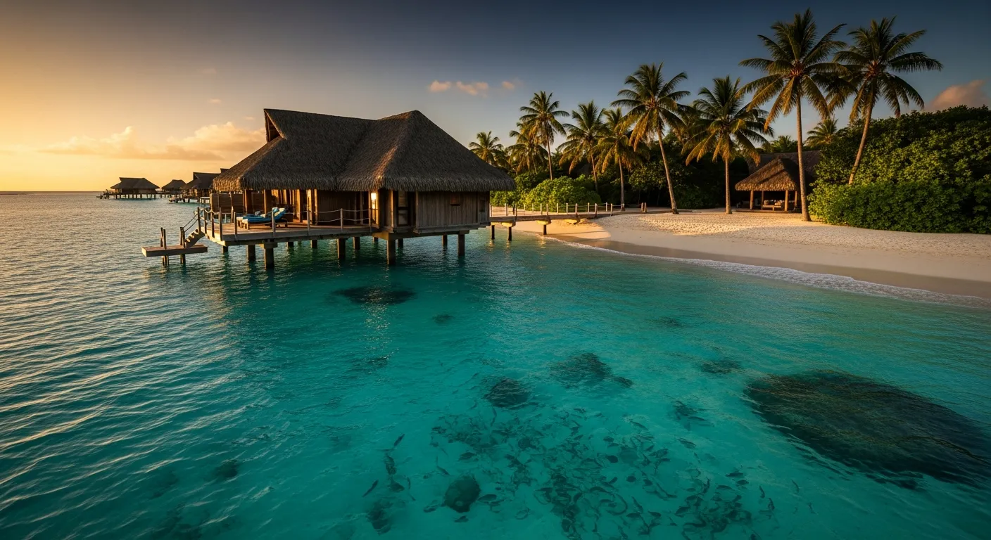 Overwater villa on crystal lagoon at The Brando, Tetiaroa